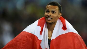 El canadiense Andre de Grasse, tras conquistar la plata olímpica en los 200 metros lisos en Río 2016.