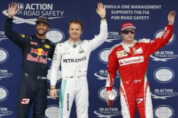 Podio para el GP de China de mañana con Nico Rosberg a la cabeza seguido por Daniel Ricciardo y Kimi Raikkonen.