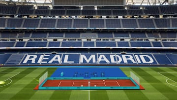 Imagen de cómo quedará la pista de arcilla que montará el Mutua Madrid Open en el Bernabéu