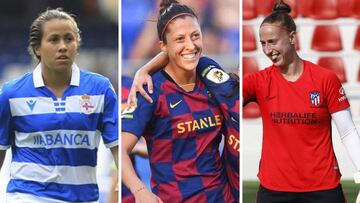 Michelle Romero, del Depor, Jenni Hermoso, del Barça, y Sari Van Veenendaal, del Atleti.
