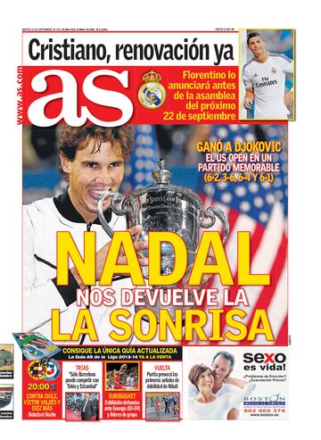 Rafa Nadal a través de las portadas de As