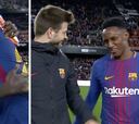 Yerry Mina ya se deja querer en el Barça: Piqué y Umtiti le felicitan