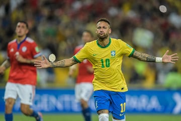 Neymar anotó en el último Brasil-Chile.