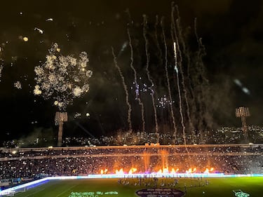 Final de ida de la Copa BetPlay entre Millonarios y Atlético Nacional en El Campín.