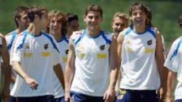 <b>CONFIANZA</b>. Los futbolistas españoles están esperanzados con el partido ante Portugal.