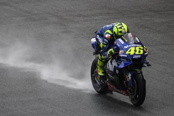 Valentino Rossi durante la la calificación del Gran Premio de Malasia. 