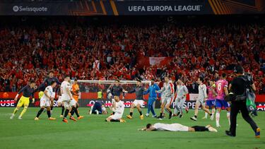 La alegría del Sevilla.