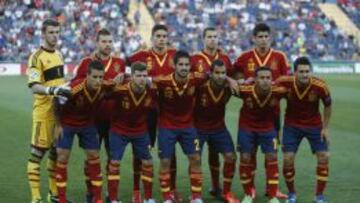El once titular de España en la final ante Italia.