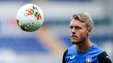 Kjaer en un entrenamiento con el Atalanta