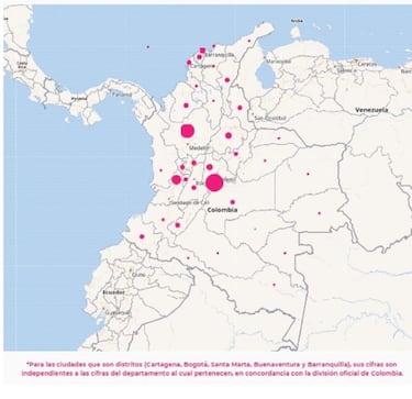 Mapa de casos y muertes por coronavirus por departamentos en Colombia: hoy, 27 de diciembre