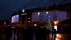 Soccer Football - Premier League - Chelsea v AFC Bournemouth - Stamford Bridge, London, Britain - December 27, 2022 General view outside the stadium before the match REUTERS/David Klein EDITORIAL USE ONLY. No use with unauthorized audio, video, data, fixture lists, club/league logos or 'live' services. Online in-match use limited to 75 images, no video emulation. No use in betting, games or single club /league/player publications.  Please contact your account representative for further details.