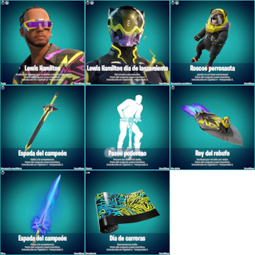 fortnite lewis hamilton skin skins formula 1 objetos
