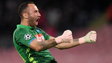 David Ospina celebrando con el Napoli