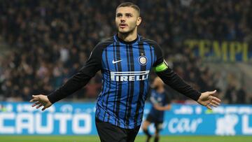 Icardi celebra un gol durante la temporada pasada. Ahora quiere seguir en el Inter y pide el n&uacute;mero 7. 