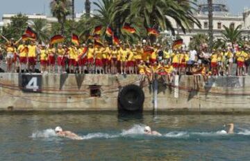 El equipo alemán en la prueba por equipos en aguas abiertas de 5 km.