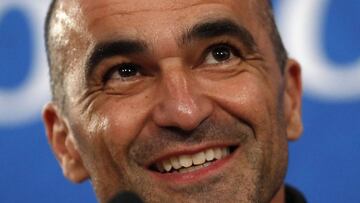 Roberto Martínez, durante una conferencia de prensa con la selección belga.