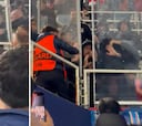 Ultras del Benfica agreden a puñetazo limpio a un ‘steward’ en Montjuïc