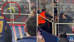 Ultras del Benfica agreden a puñetazo limpio a un ‘steward’ en Montjuïc