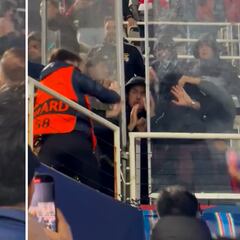 Ultras del Benfica agreden a puñetazo limpio a un ‘steward’ en Montjuïc