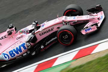 SUZUKA, JAPAN - OCTOBER 07: Sergio Perez of Mexico driving the (11) Sahara Force India F1 Team VJM10 on track during final practice for the Formula One Grand Prix of Japan at Suzuka Circuit on October 7, 2017 in Suzuka. (Photo by Mark Thompson/Getty Images)