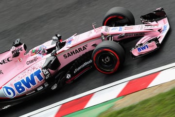 SUZUKA, JAPAN - OCTOBER 07:  Sergio Perez of Mexico driving the (11) Sahara Force India F1 Team VJM10 on track during final practice for the Formula One Grand Prix of Japan at Suzuka Circuit on October 7, 2017 in Suzuka.  (Photo by Mark Thompson/Getty Images)