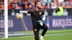 El guardameta del Manchester United, David de Gea, con Espa&ntilde;a.