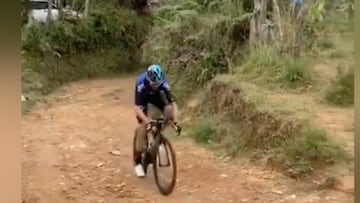 Chris Froome preparándose para el Tour Colombia