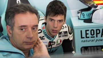 Mir con Lundberg, su técnico.