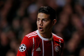 James tuvo una opción clara de gol en la victoria del Bayern Múnich ante el Celtic, por la fecha 4 de la Champions League.