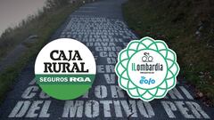 Cartel promocional del Caja Rural para anunciar su participación en el Giro de Lombardía 2022.