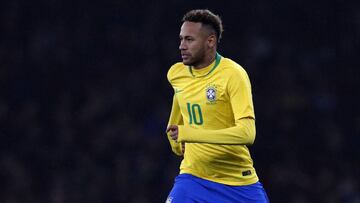 Neymar, en un partido con Brasil.