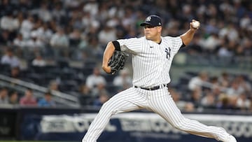 Jun 3, 2022; Bronx, New York, USA;  New York Yankees relief pitcher Manny Banuelos (68) pitches in the eighth inning against the Detroit Tigers at Yankee Stadium. Mandatory Credit: Wendell Cruz-USA TODAY Sports