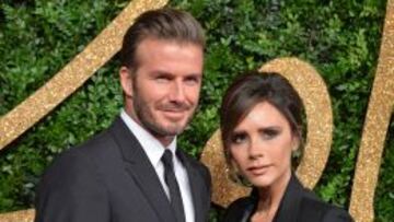 Beckham y su mujer Victoria.