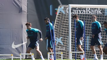 Sergi Roberto, Gündogan, Christensen y Romeu, en un entrenamiento el pasado 11 de marzo.