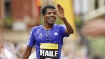 Haile Gebrselassie, tras finalizar 16º en la Great Manchester Run.