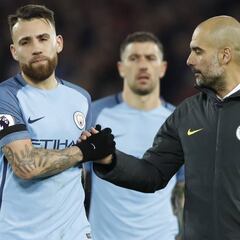 Guardiola: "Otamendi jugó con un tobillo roto y con 20 puntos"