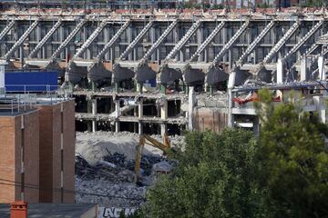 El avance de las obras de demolición del templo rojiblanco.

