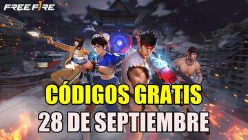 Free Fire códigos gratis 28 de septiembre