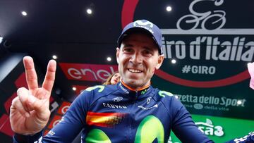 Alejandro Valverde celebra su triunfo.