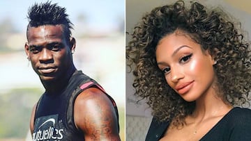 Im&aacute;genes del futbolista italiano Mario Balotelli y de la y bailarina, modelo y cantante belga de origen africano Fanny Neguesha.