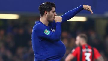 Morata, sancionado por dedicarle un gol a su mujer embarazada