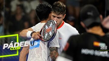 Sanyo Gutiérrez y Agustín Tapia durante un torneo World Padel Tour.