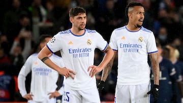 Valverde, en un momento del partido contra el PSG en París.