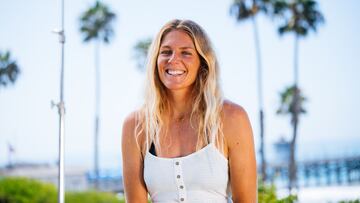 SAN CLEMENTE, CALIFORNIA -SEPTEMBER 6: Seven-time WSL Champion Stephanie Gilmore of Australia at the press conference prior to the commencement of the Rip Curl WSL Finals on September 6, 2022 at San Clemente, California. (Photo by Beatriz Ryder/World Surf League