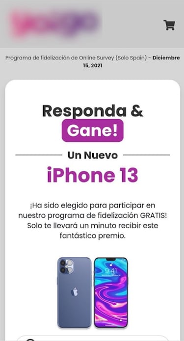 ¿Has ganado un iPhone 13 online? No, quieren timarte