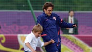 Vedran Corluka durante un entrenamiento con la Selección.