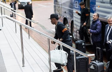 Vinicius Jnior llegando al hotel. 