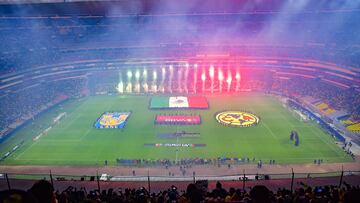 Toma panorámica del Estadio Azteca previo al juego de ida de la Final entre América y Tigres.