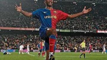 <b>LETAL. </b>Samuel Etoo celebra uno de sus cuatro goles al Valladolid, todos en la primera parte.