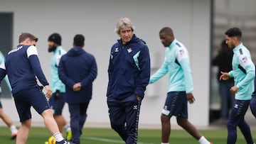 Pellegrini, en un entrenamiento.